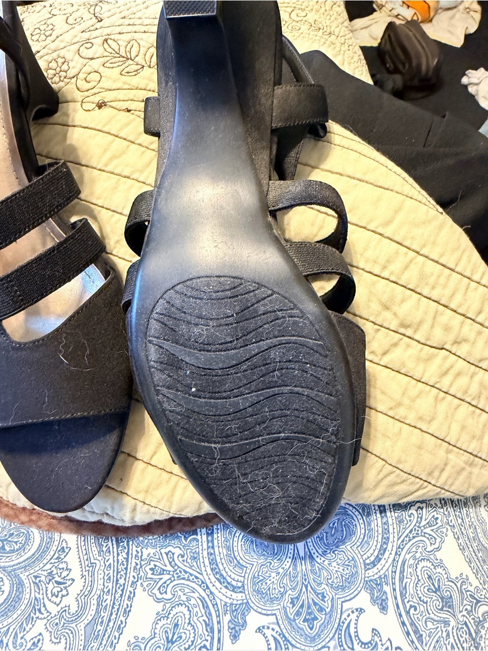 Impo Black Stretch Multi-Strap Slingback Heels - Picture 2 of 2